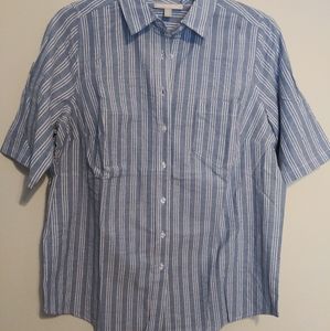 NWOT Blue and white stripes button down top